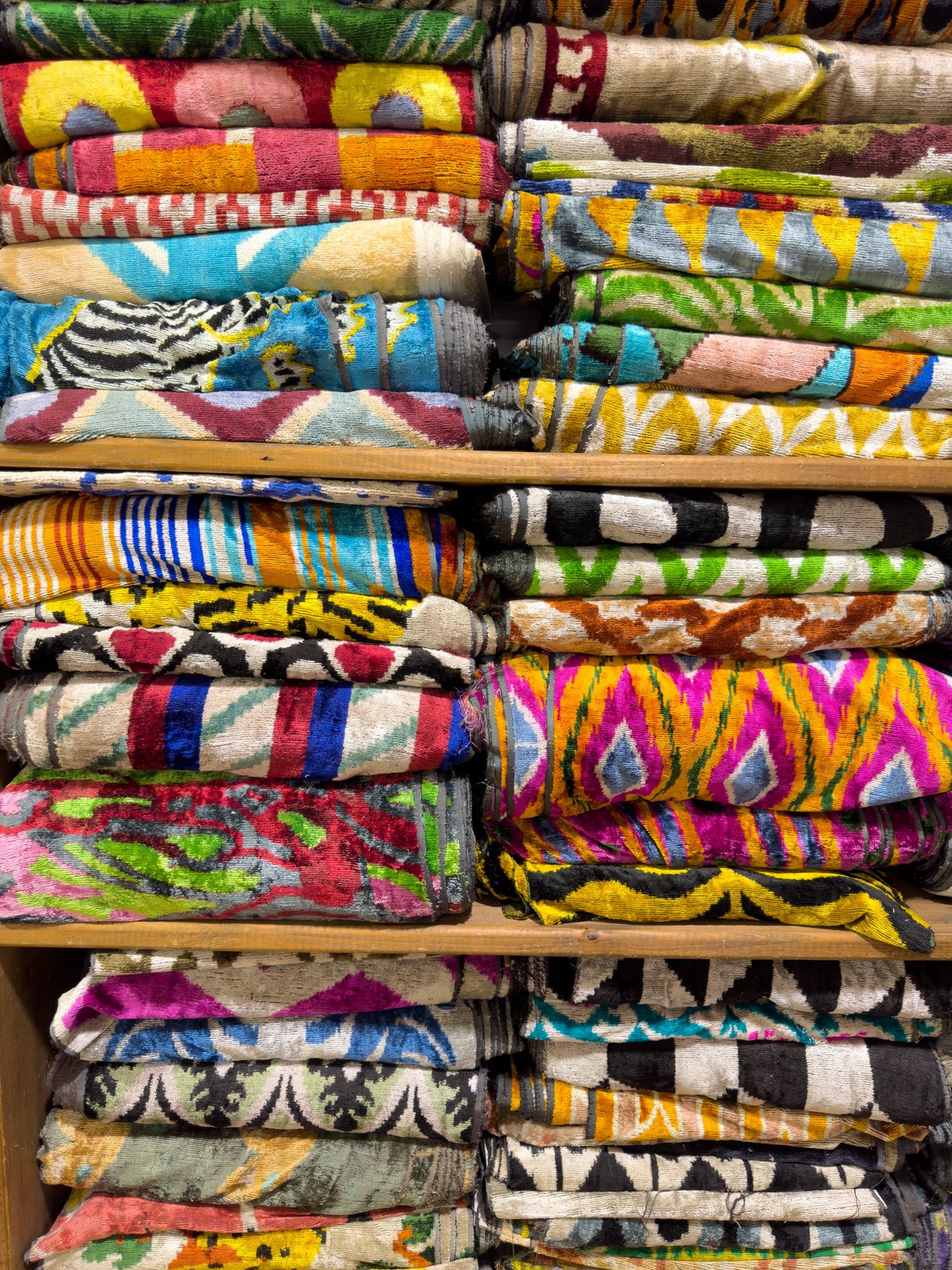 Handmade Silk Ikat Velvet Fabric for Luxury Upholstery and Fashion Design