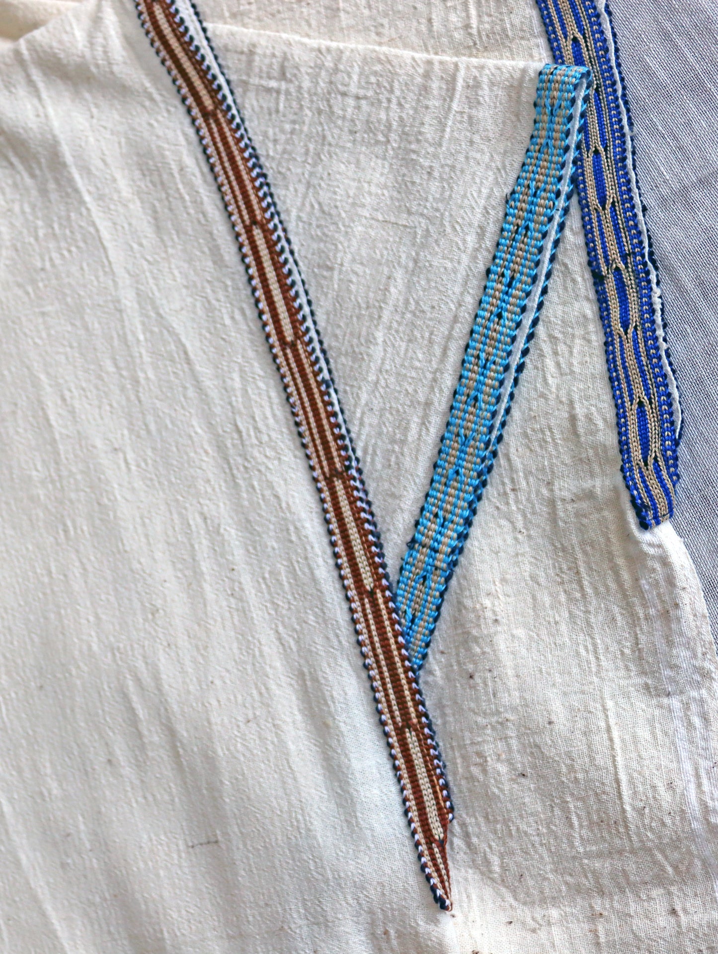 Handwoven Caftan Dress with ribbon 5