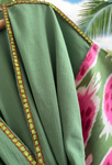 Silk Ikat Muslin Robe Pomegranate Green