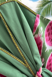 Silk Ikat Muslin Robe Pomegranate Green