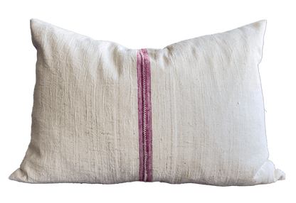 Enhance your home with the Heritage Burgundy Striped Linen Cushion, crafted from heavyweight, handwoven vintage linen. Inspired by French style linen and farmhouse rustic decor, this natural linen cushion cover features elegant cherry red stripes for a timeless charm