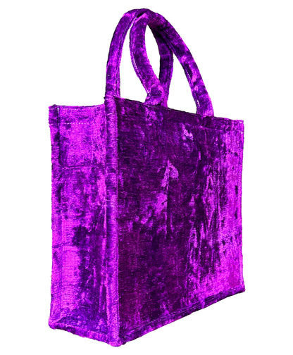 Luxer Perple Silk Ikat Velvet Large Tote Bag