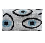 Silk Velvet Ikat Clutch – Blue Evil Eye Bag