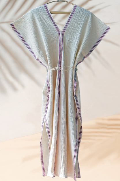 Handwoven Caftan Dress Lilac 13