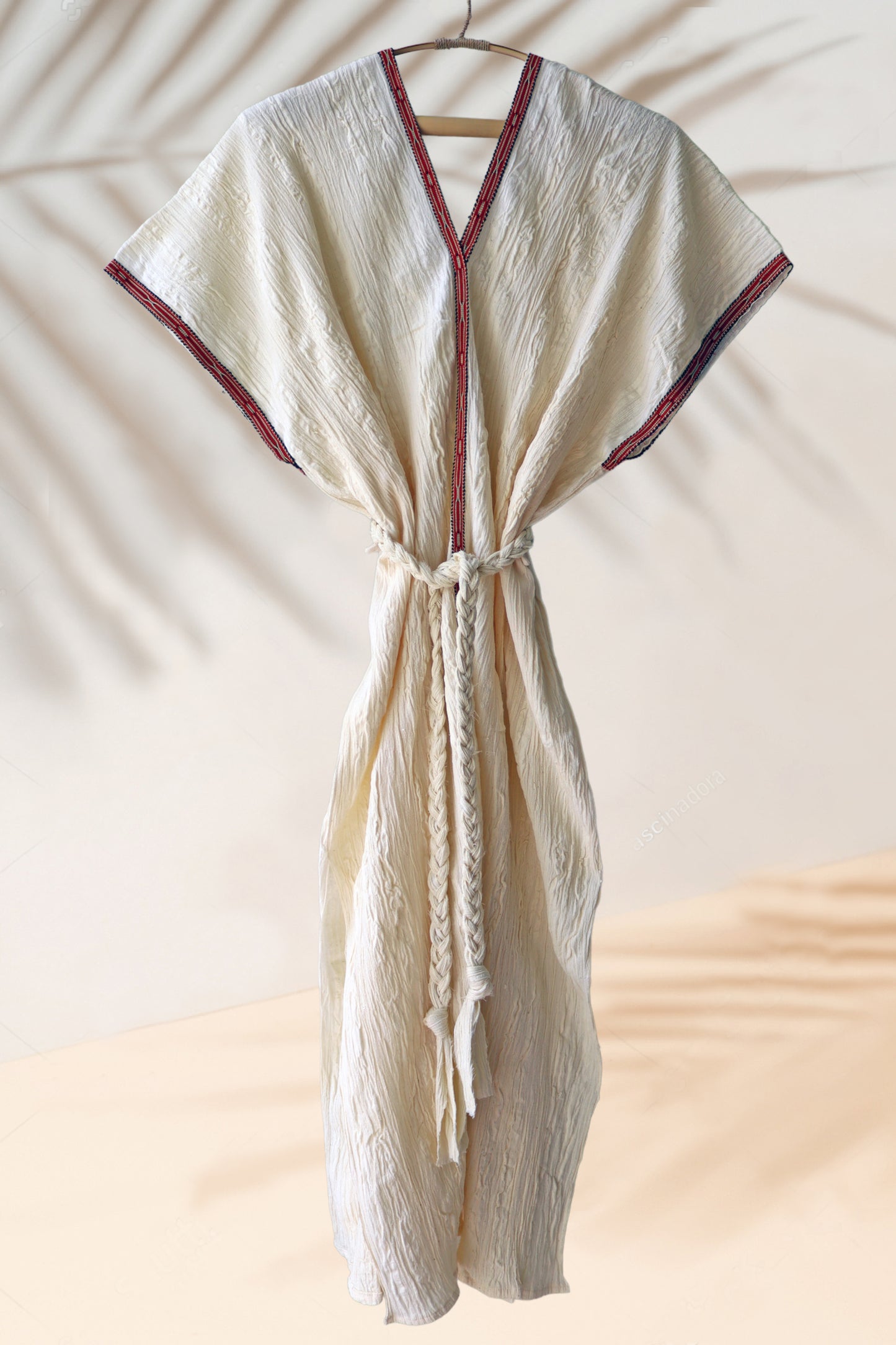 Handwoven Caftan Dress with ribbon 7