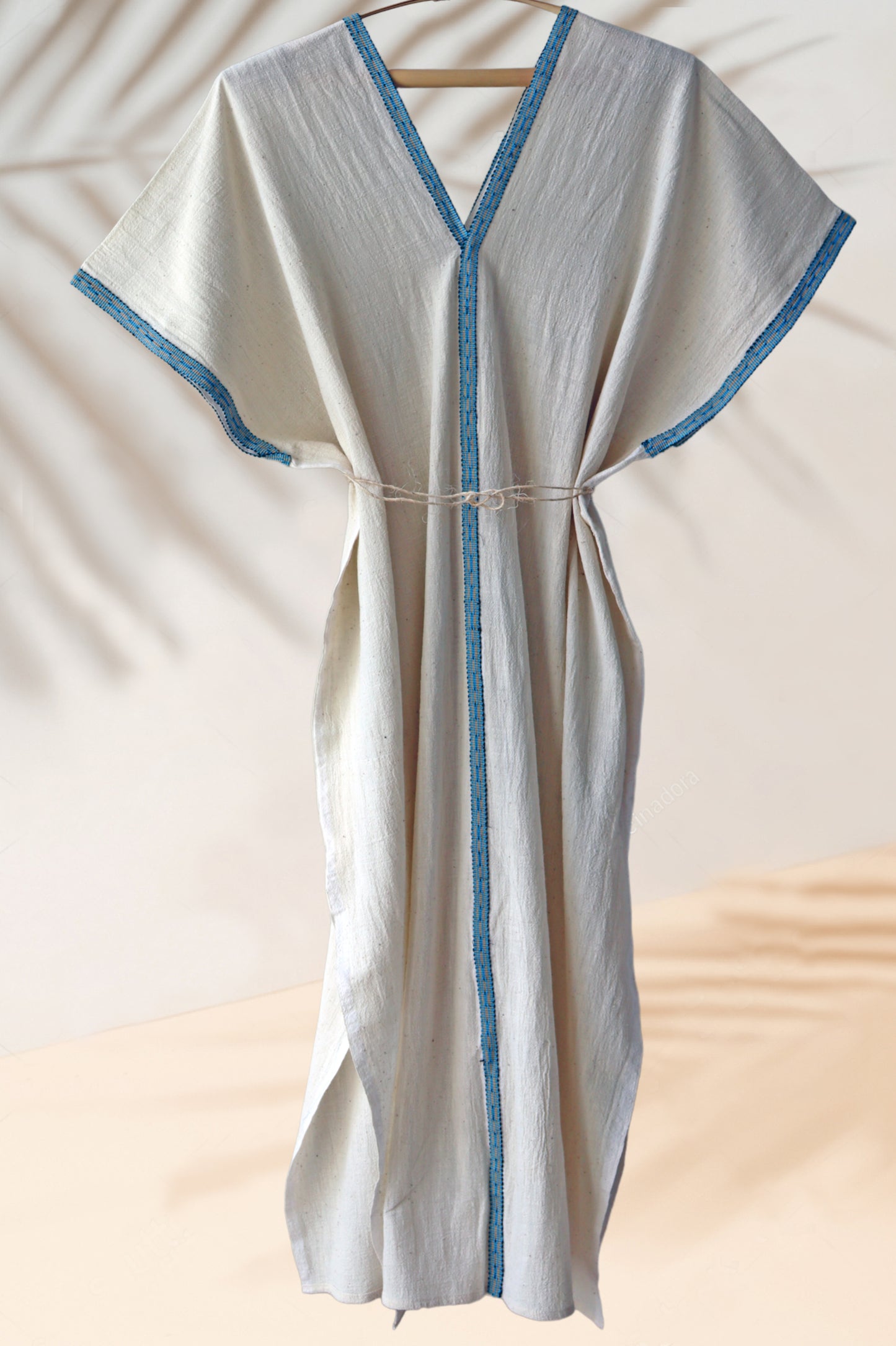 Handwoven Caftan Dress with ribbon 5