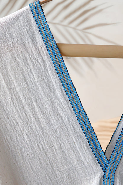 Handwoven Caftan Dress with ribbon 5