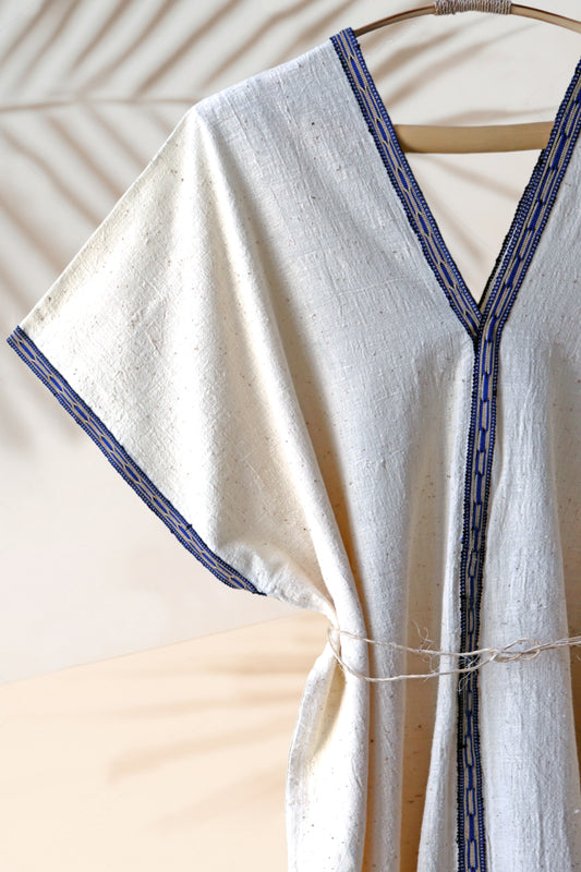 Handwoven Caftan Dress with ribbon 6