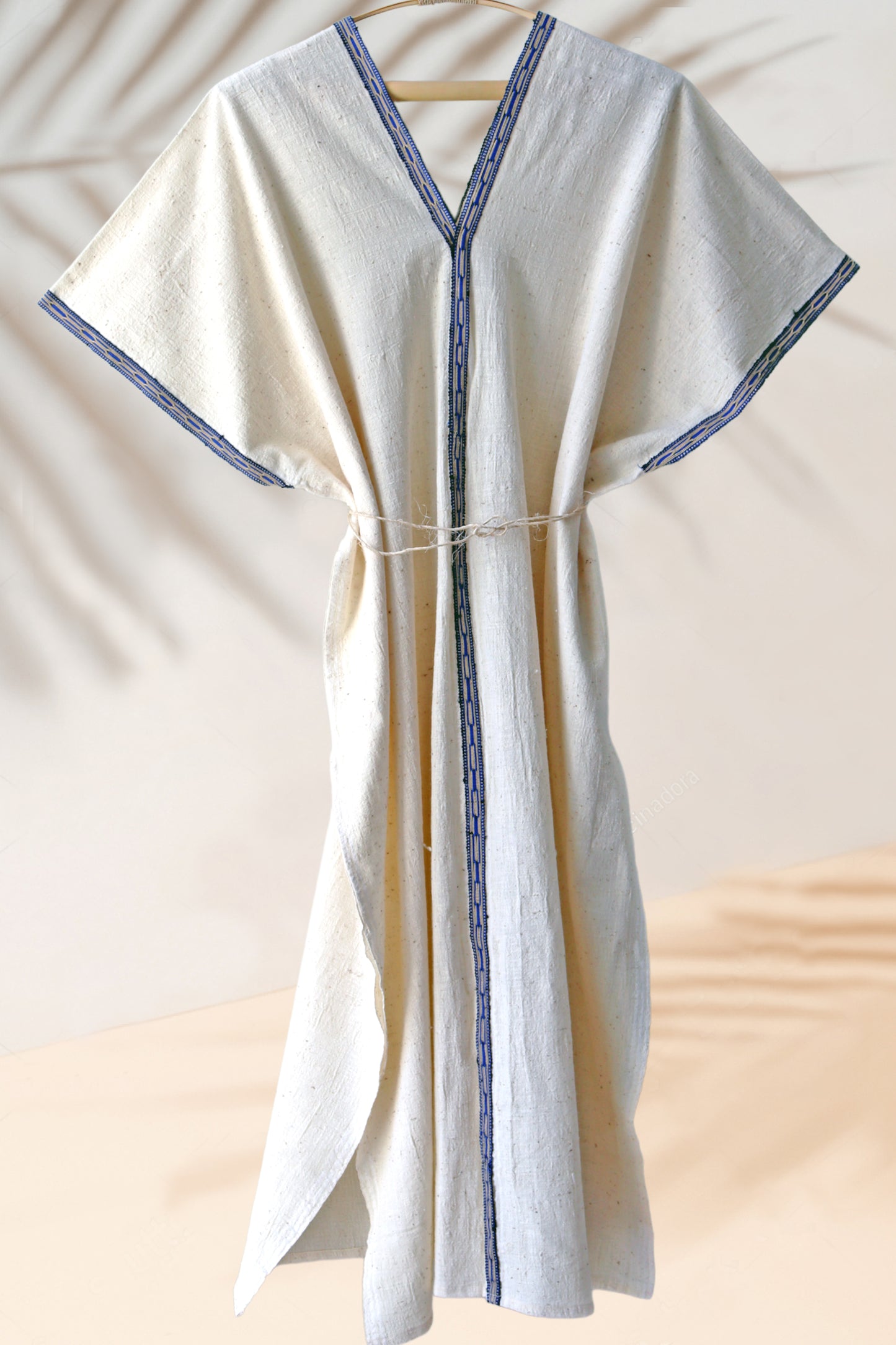 Handwoven Caftan Dress with ribbon 6