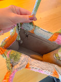 Petite Silk Velvet Ikat Green, Pink&Orange Tote Bag