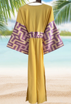 Silk Ikat Muslin Robe Mustard