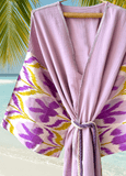 Silk Ikat Muslin Robe Lavender - MIASETASilk Ikat Muslin Robe LavenderCaftan&Dress