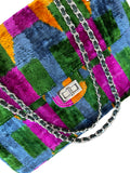 Silk Velvet Ikat Jumbo Coco Bag Geometric Multicolor
