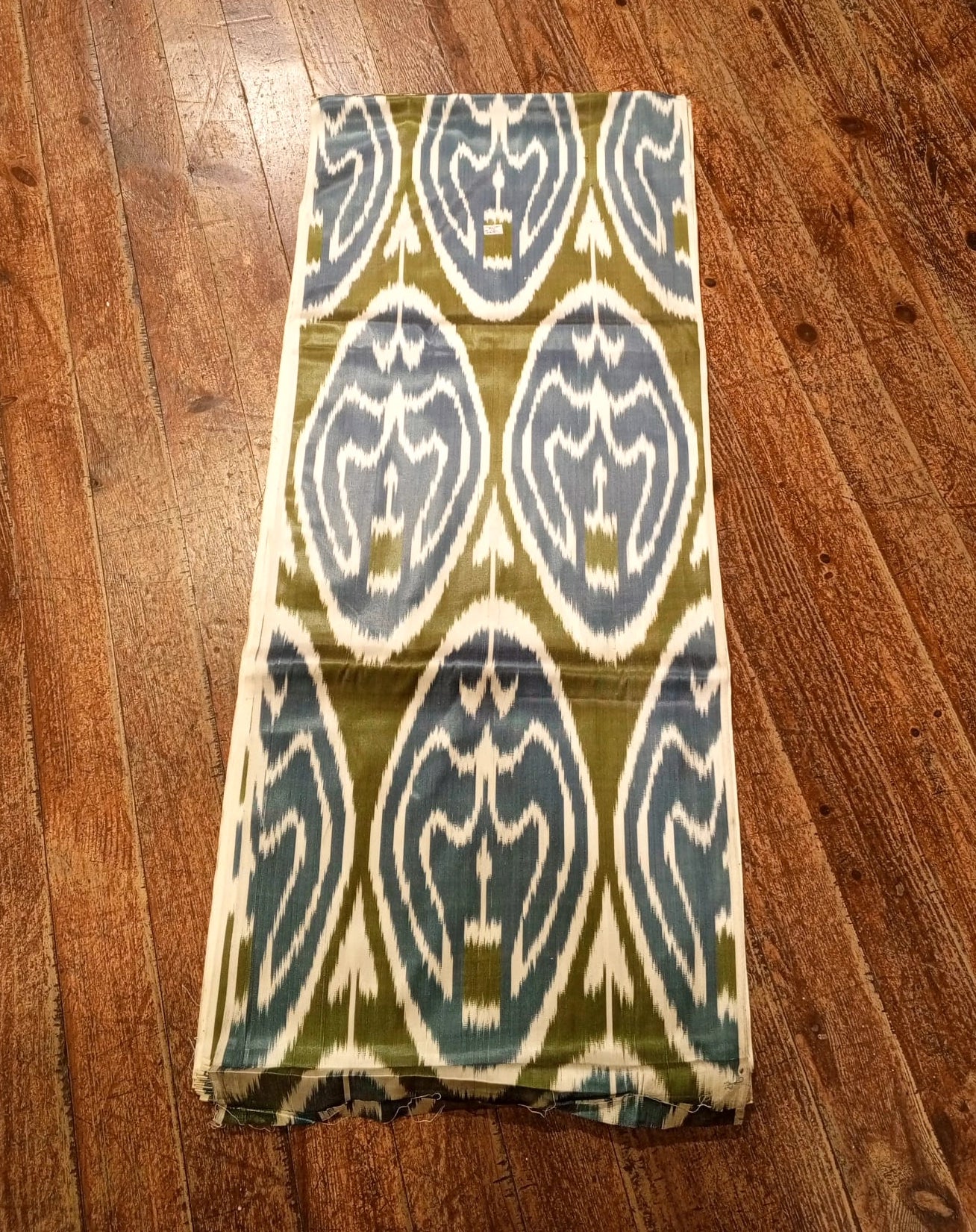 Silk Ikat Fabric – Olive Ocean Ikat