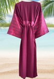 Silk ikat muslin burgundy robe kimono caftan