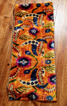 Silk velvet ikat orange handwoven fabric