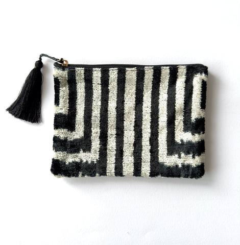 handmade ikat silk velvet pouch