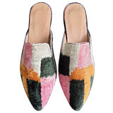 silk velvet ikat slippers size 38