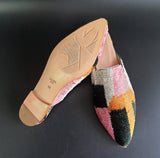 silk velvet ikat slippers size 38