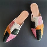 silk velvet ikat slippers size 38