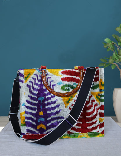 Bamboo Style Handles Medium Tote Bag 062