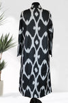 cotton ikat caftan (black&white)