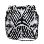 ikat velvet handmade bucket bag