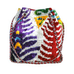 Silk Velvet Ikat Bucket Bag-010