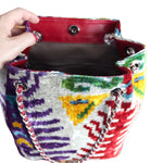 Silk Velvet Ikat Bucket Bag-010