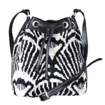 Silk Velvet Ikat Bucket Bag-017