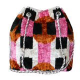 Silk Velvet Ikat Bucket Bag-012