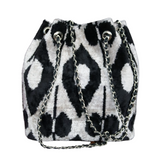 Silk Velvet Ikat Bucket Bag-015