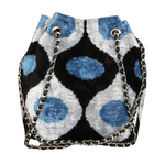 Silk Velvet Ikat Bucket Bag-016