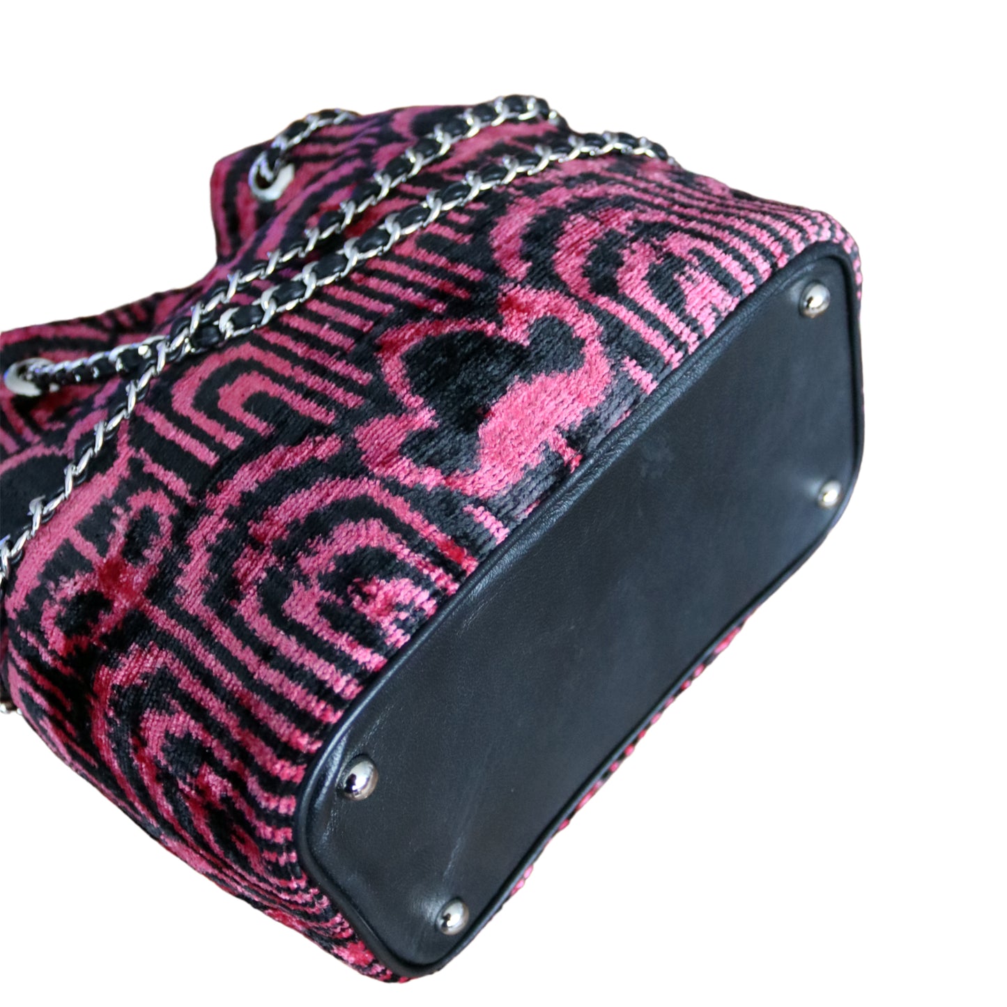 Silk Velvet Ikat Bucket Bag-005