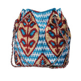 Silk Velvet Ikat Bucket Bag-006