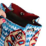 Silk Velvet Ikat Bucket Bag-006