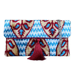 Wholesale designer handbags and clutch bags supplier, offering Silk Velvet Ikat handmade clutch and tote bags with a stylish chain shoulder strap included. Explore where you can buy wholesale Silk Velvet Ikat clutch and tote bags from our exclusive collection, expertly handcrafted by skilled artisans in Istanbul's Grand Bazaar, Turkey, using traditional Uzbek fabrics. As a leading handbags manufacturer, we provide unbranded wholesale handbags and accessories that are specially crafted with handwoven silk ve