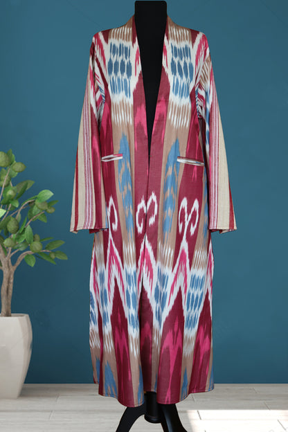 handwoven organic linen ikat caftan 006