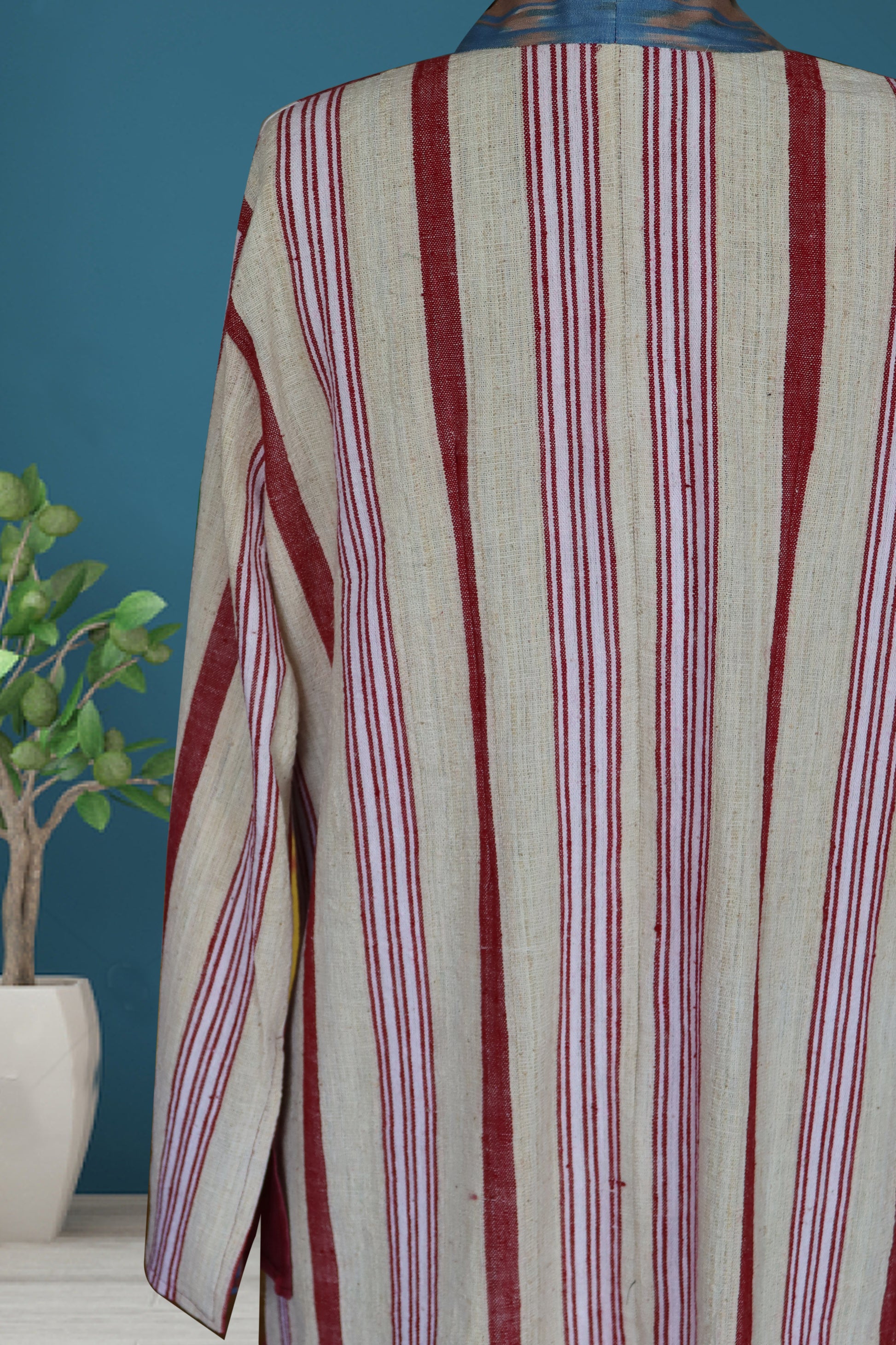 handwoven organic linen ikat caftan 006