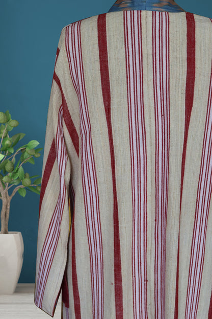 handwoven organic linen ikat caftan 006