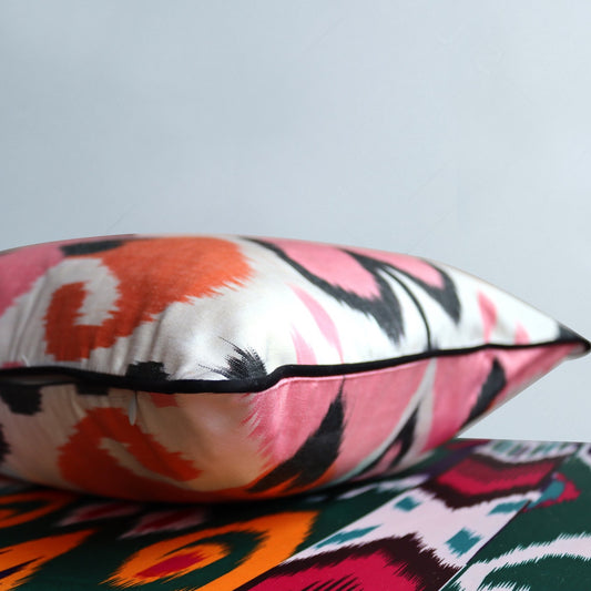 cushion cover double face silk ikat 40x60cm ds027