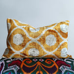 cushion cover silk velvet ikat / organic linen 40x60cm vl029