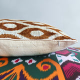 cushion cover silk velvet ikat / organic linen 40x60cm vl030