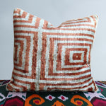 cushion cover silk velvet ikat / organic linen 40x40cm vl032