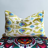 cushion cover silk velvet ikat / organic linen 40x60cm vl035