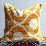 cushion cover silk velvet ikat / organic linen 40x40cm vl037