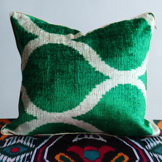 cushion cover silk velvet ikat / organic linen 40x40cm vl040