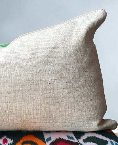 cushion cover silk velvet ikat / organic linen 40x60cm vl019