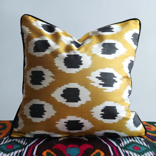cushion cover double face silk ikat 40x40cm ds048