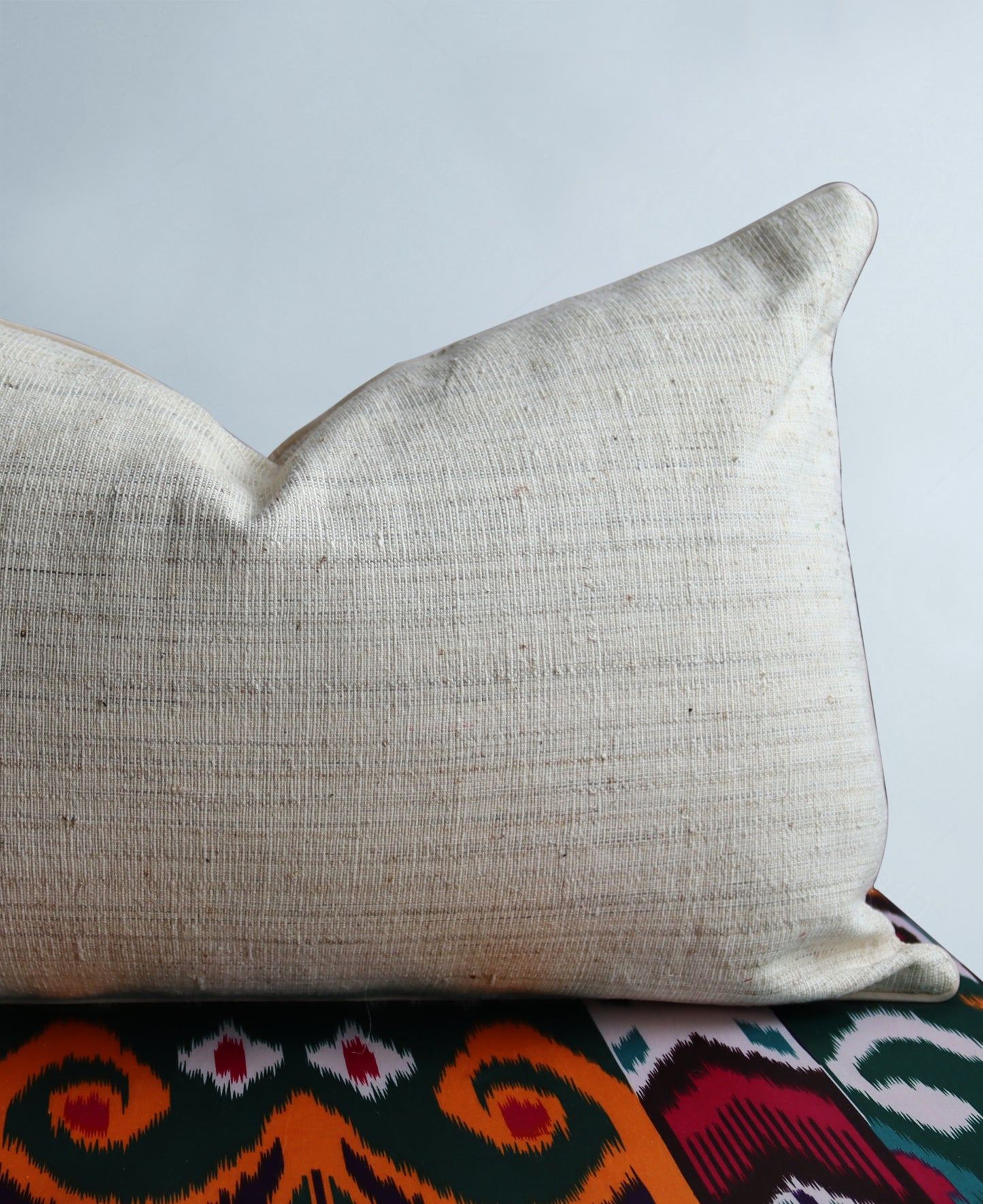 cushion cover silk velvet ikat / organic linen 40x60cm vl020